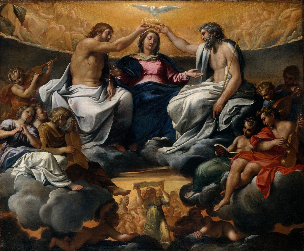Koronacja Marii, ok. 1595 (olej na płótnie) autorstwa Annibale Carracci