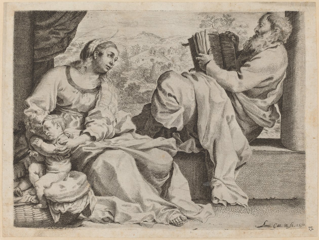 Święta Rodzina ze św. Janem Chrzcicielem autorstwa Annibale Carracci