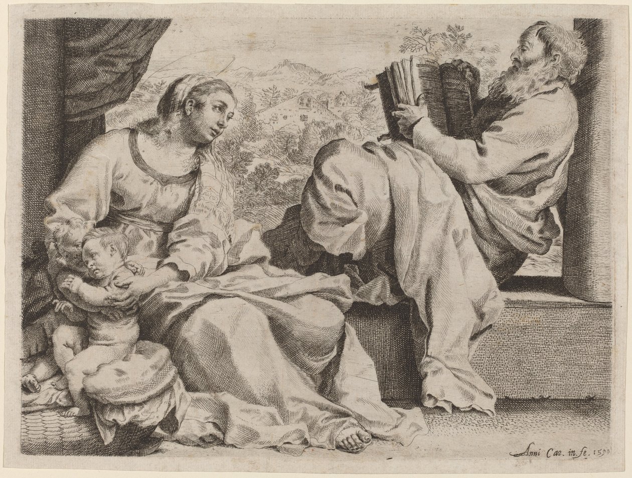 Święta Rodzina ze św. Janem Chrzcicielem autorstwa Annibale Carracci