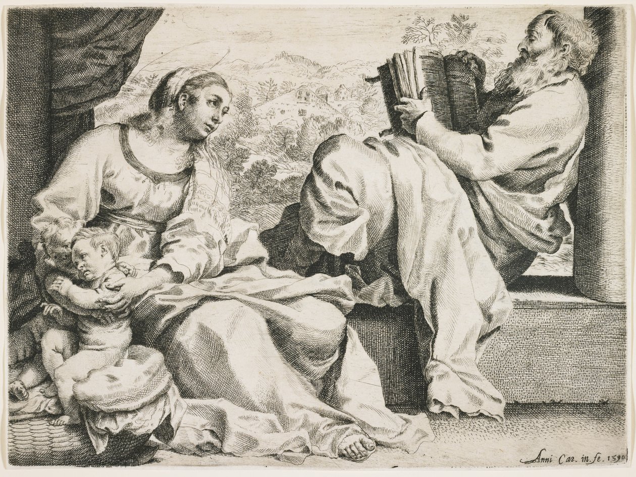 Święta Rodzina ze św. Janem Chrzcicielem, 1590 autorstwa Annibale Carracci