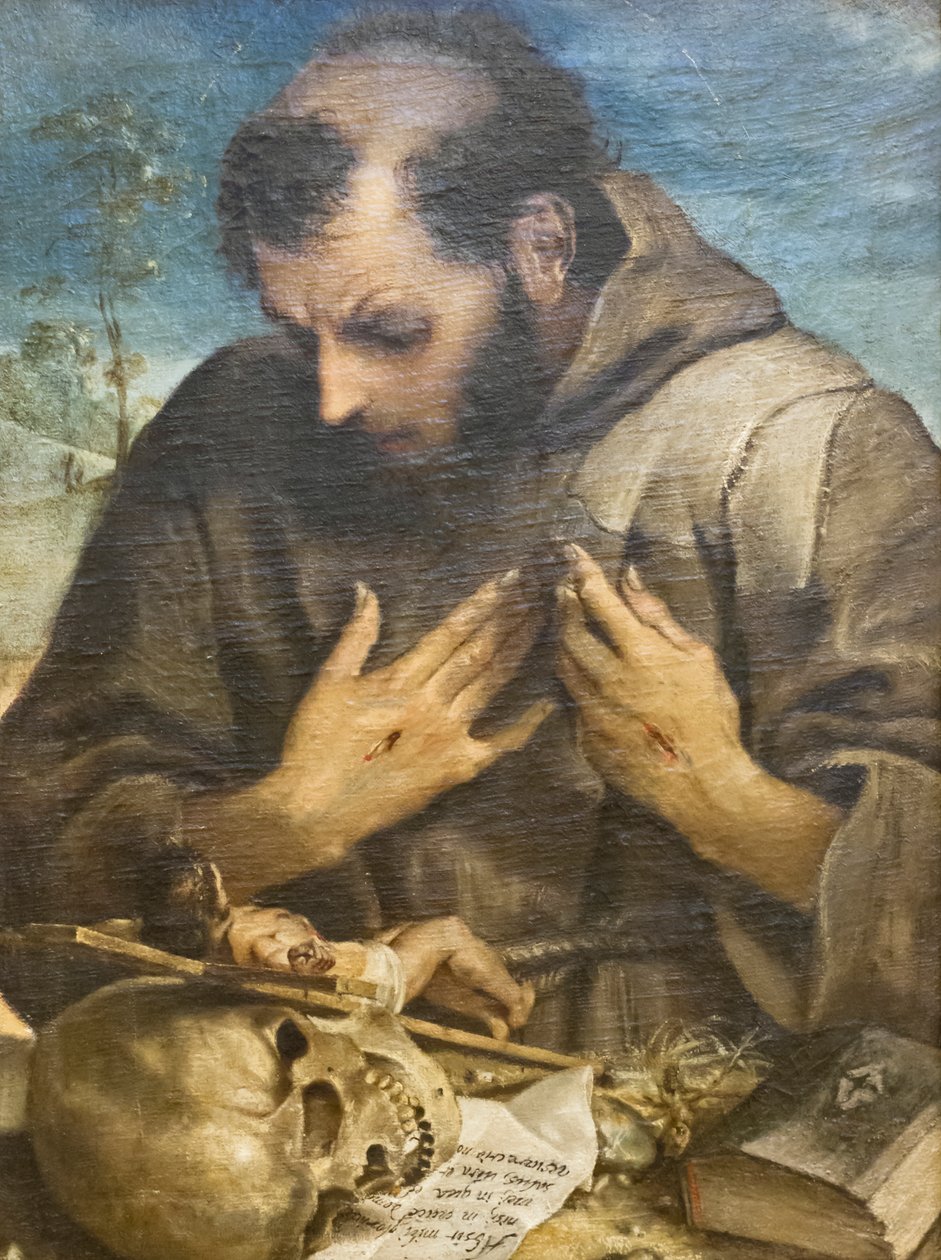 Franciszek pokutujący, ok. 1585 r. (olej na płótnie) autorstwa Annibale Carracci