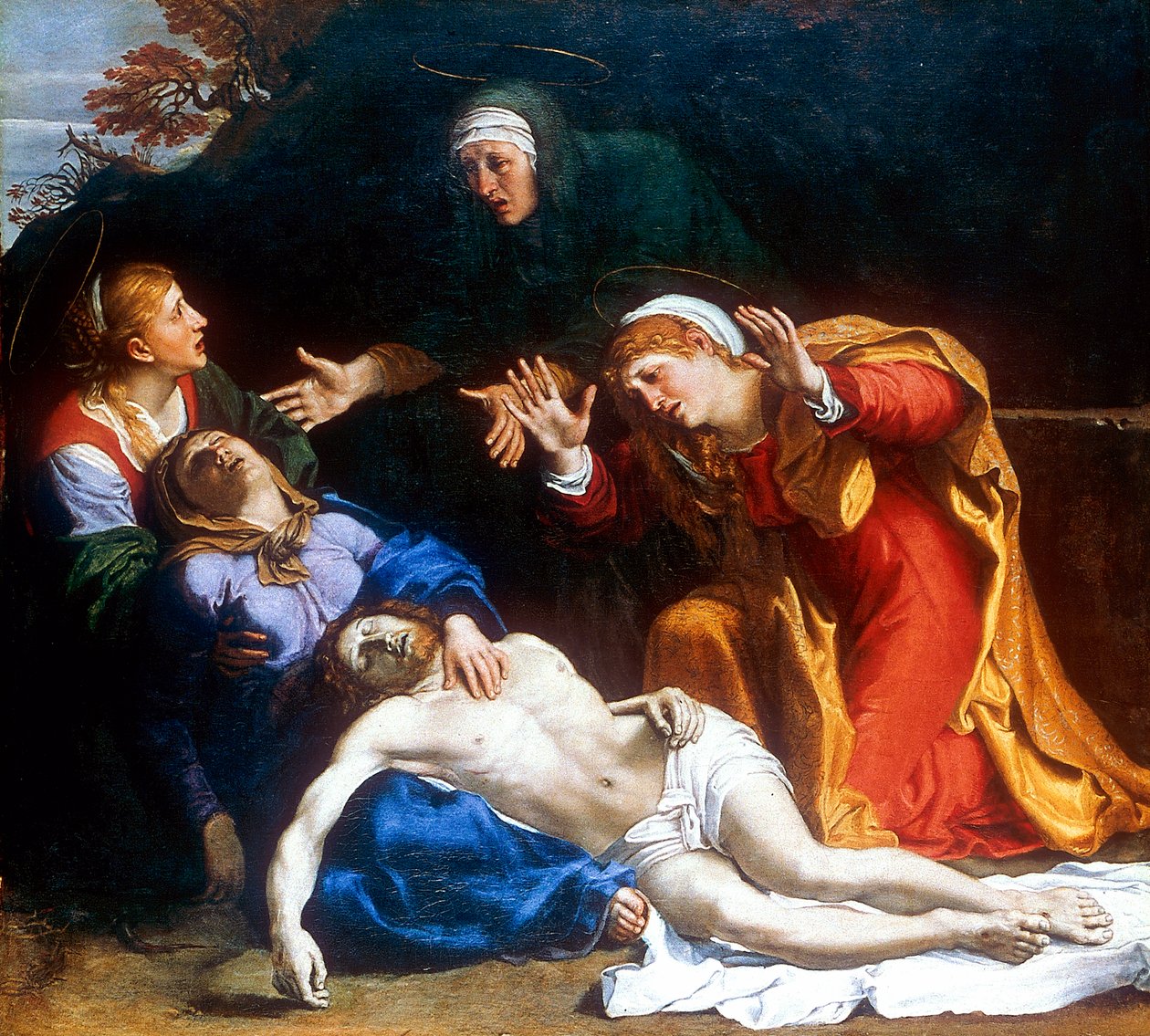 Trzy Marie Opłakiwany zmarły Chrystus, c1604 autorstwa Annibale Carracci