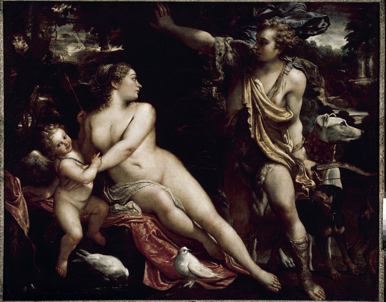 Wenus i Adonis (olej na płótnie, ok. 1588-1593) autorstwa Annibale Carracci