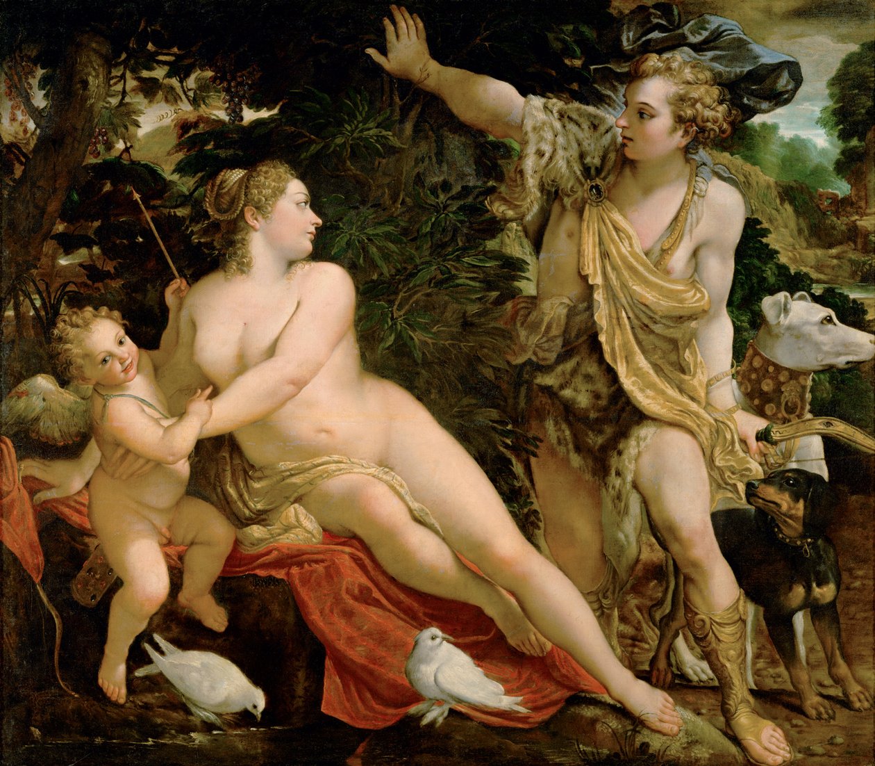 Wenus i Adonis. autorstwa Annibale Carracci