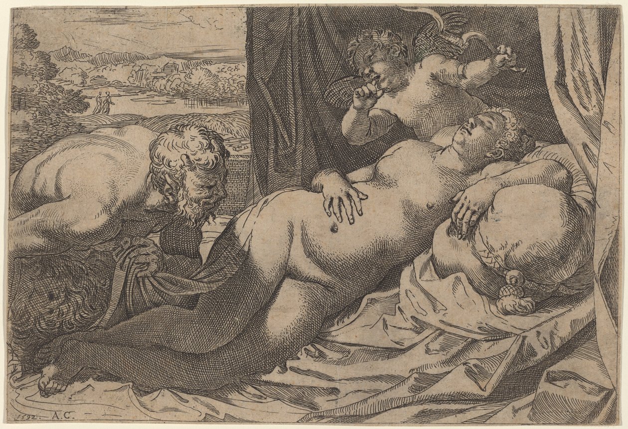 Wenus i Satyr autorstwa Annibale Carracci
