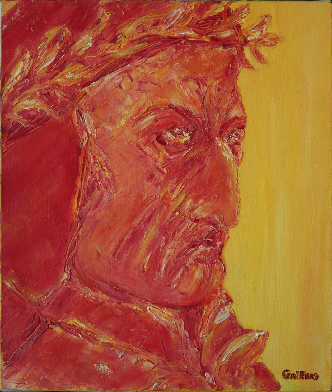 Dante (olej na płótnie) autorstwa Annick Gaillard