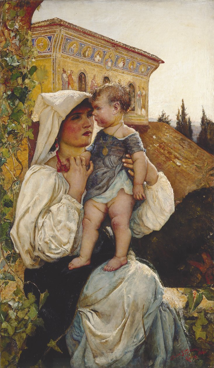 Włoska matka i dziecko autorstwa Annie Louisa Swynnerton