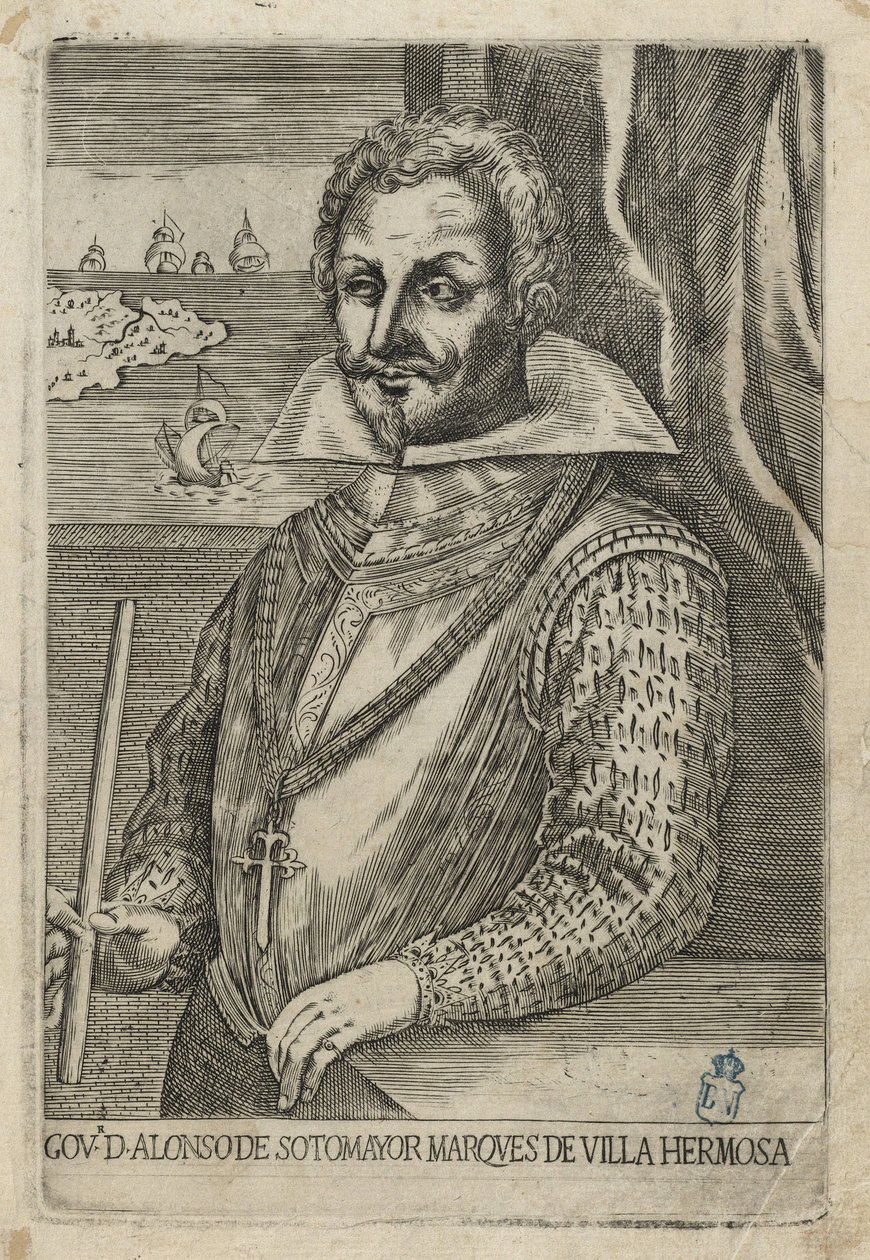 Alonso de Sotomayor, gubernator Chile. Trawienie i wypalanie autorstwa Anónimo italiano