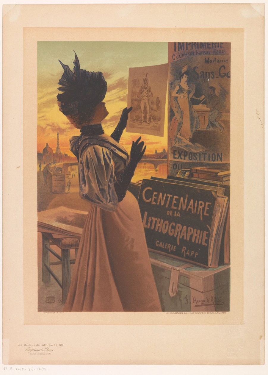 Reklama wystawy Exposition du Centenaire de la Lithographie organizowanej przez Galerie Rapp Les Maîtres de l