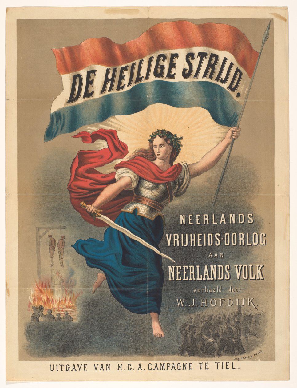 Plakat do Świętej bitwy Willema Jacobszoona Hofdijk autorstwa Anonymous