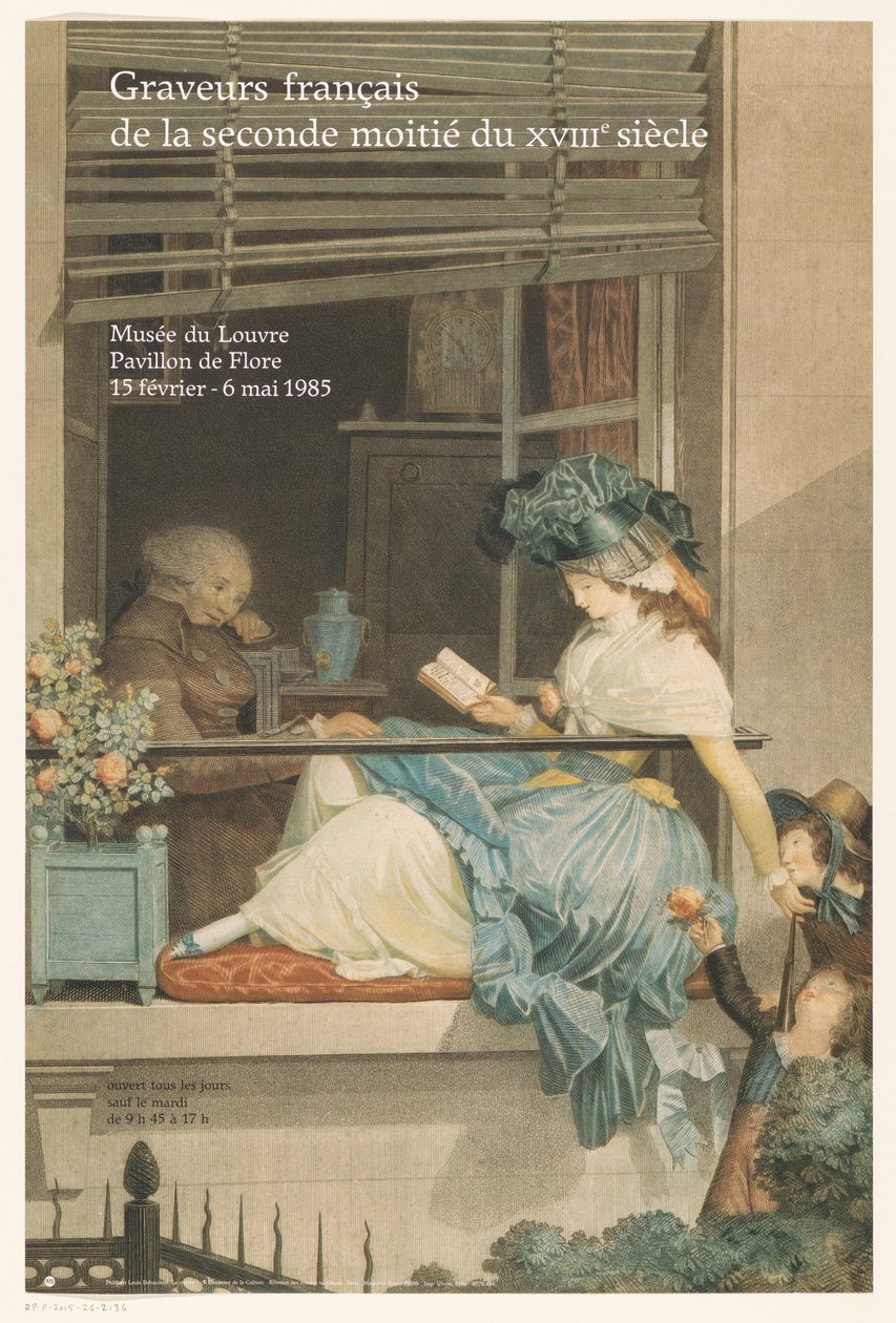Poster voor de tentoopowiadający francuskich rytowników z drugiej połowy XVIII wieku rytownicy francuscy II poł. XVIII w. (tytuł na obiekcie) autorstwa Anonymous