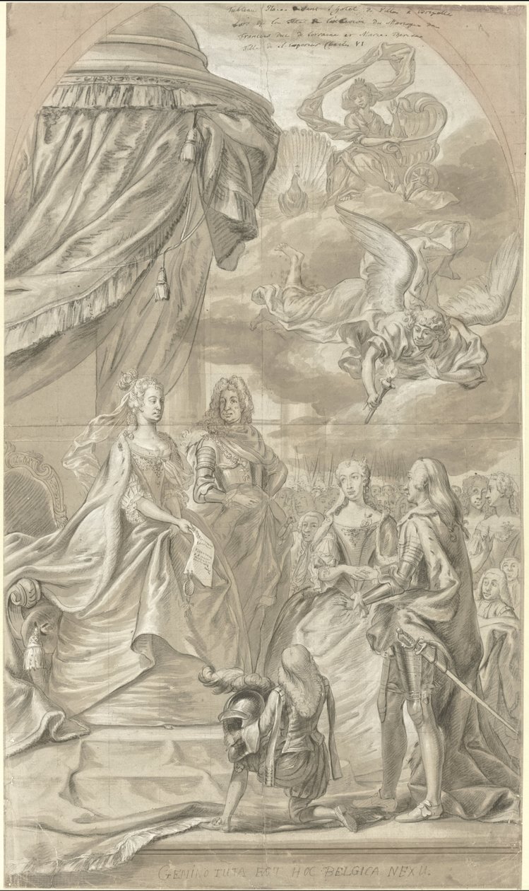 Alegoria małżeństwa arcyksiężnej Marii Anny Austrii i Karola Aleksandra Lotaryńskiego, 1744 autorstwa Anonymous