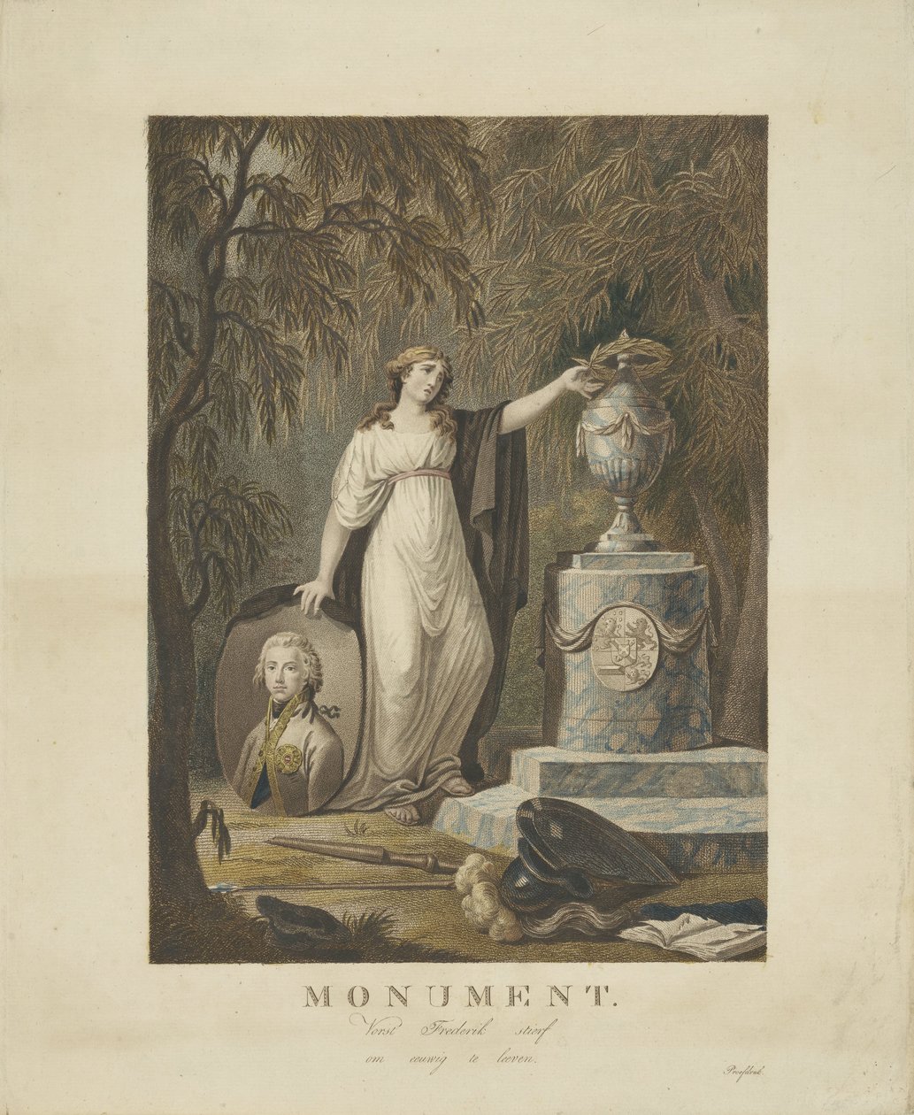 Alegoryczny pomnik nagrobny Fryderyka, księcia Oranje-Nassau, 1799 autorstwa Anonymous