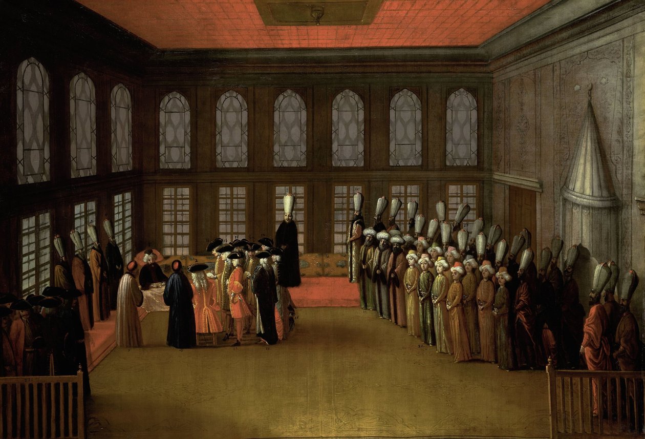 Audiencja ambasadora z wielkim wezyrem w jego Yali nad Bosforem (ambasador Cornelis Calkoen, 12 sierpnia 1727) autorstwa Anonymous