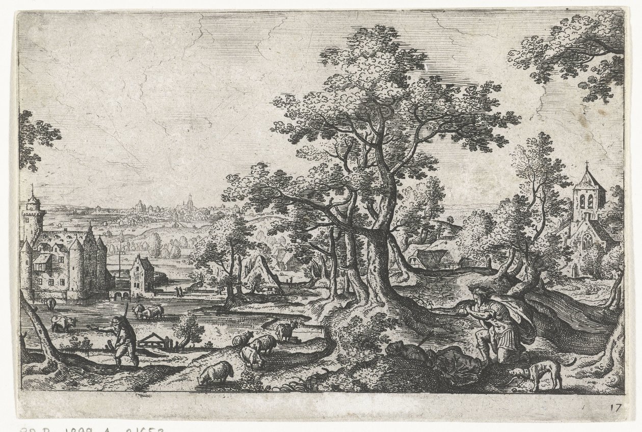 Apollo zabija Coronisa Pejzaże ze scenami mitologicznymi i biblijnymi (tytuł serii) autorstwa Anonymous