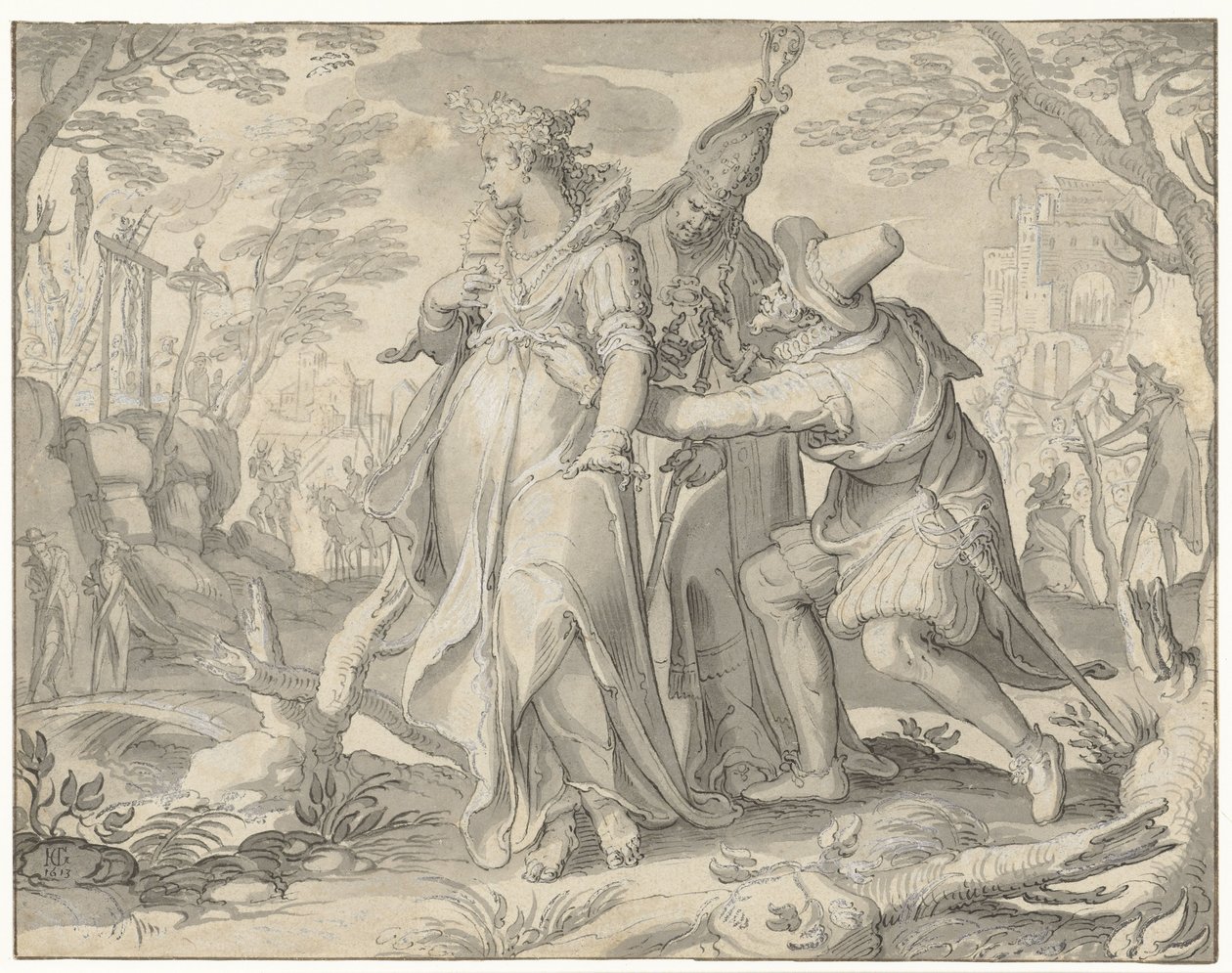 Zagrożenia dla Holandii Alegorie Dutch Revolt (tytuł serii) autorstwa Anonymous