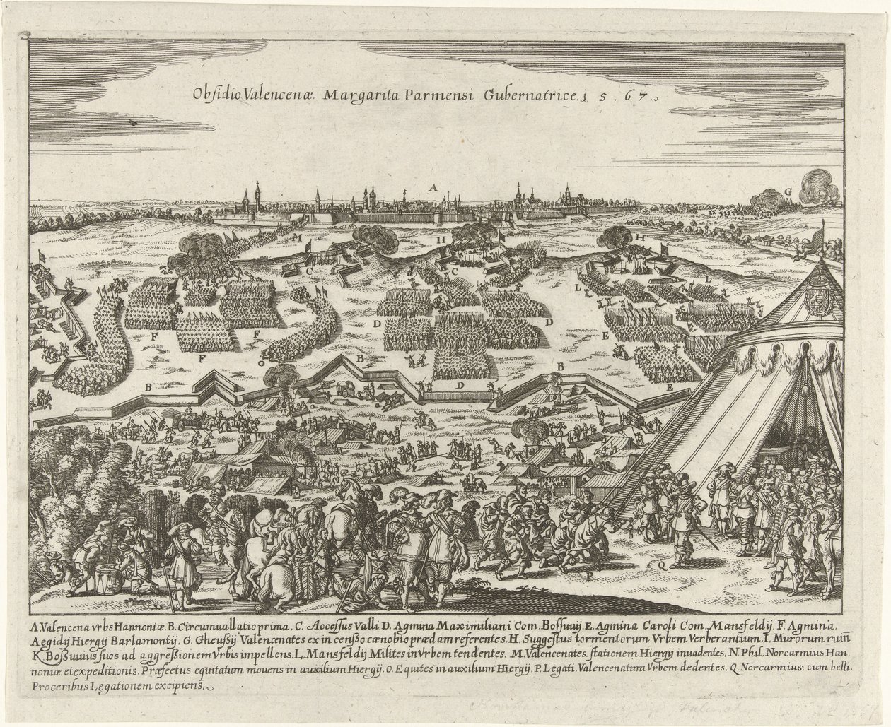 Beleg van Valenciennes, 1567 Oblężenie Walencji Margarita Parmesi Gubernatrice 15,67 (tytuł na obiekcie) autorstwa Anonymous
