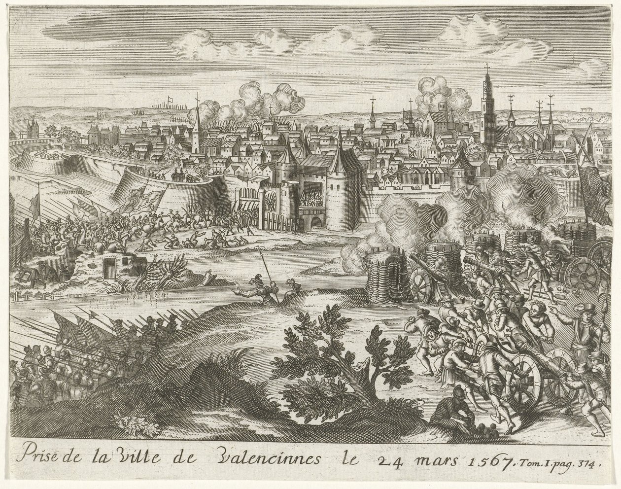 Beleg van Valenciennes, 1567 Zdobycie miasta Valenciennes w dniu 24 marca 1567 (tytuł na obiekcie) autorstwa Anonymous