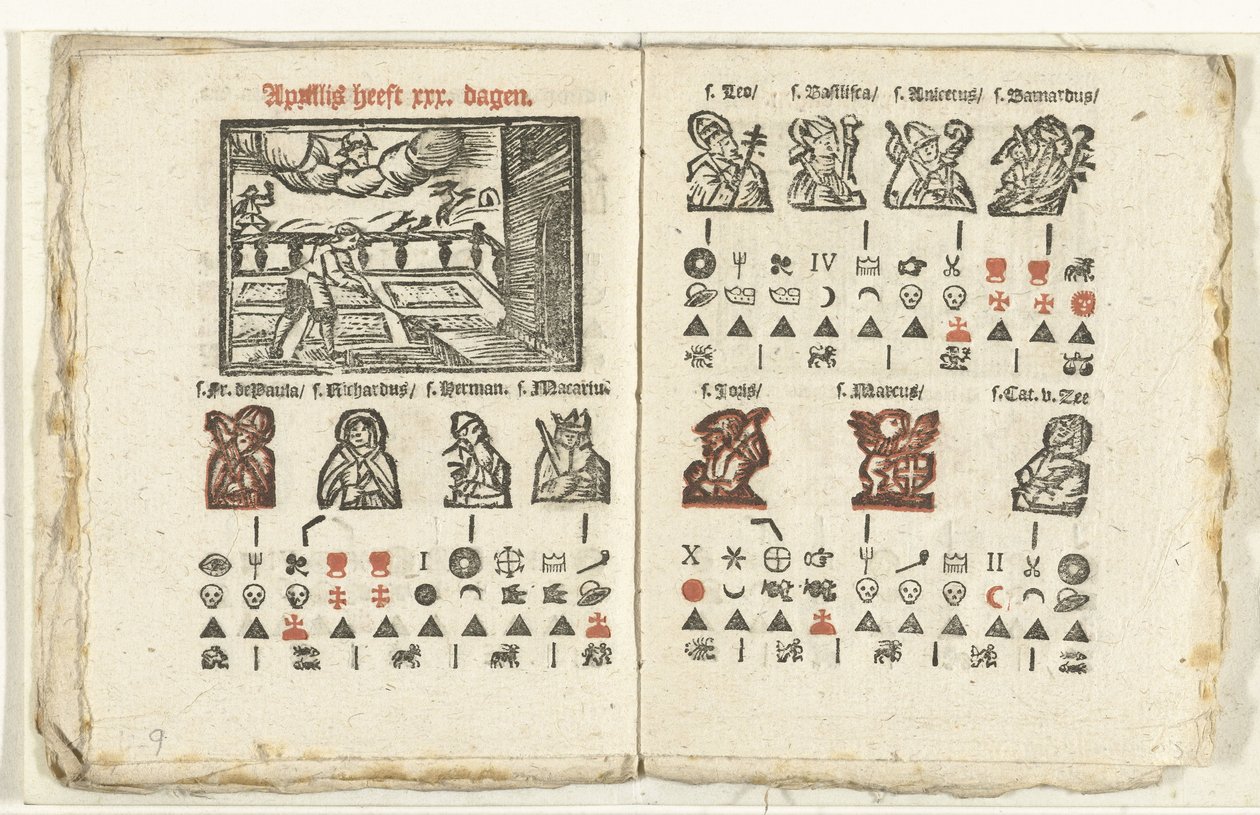 Strony z prognozą na kwiecień 1712 r. autorstwa Anonymous