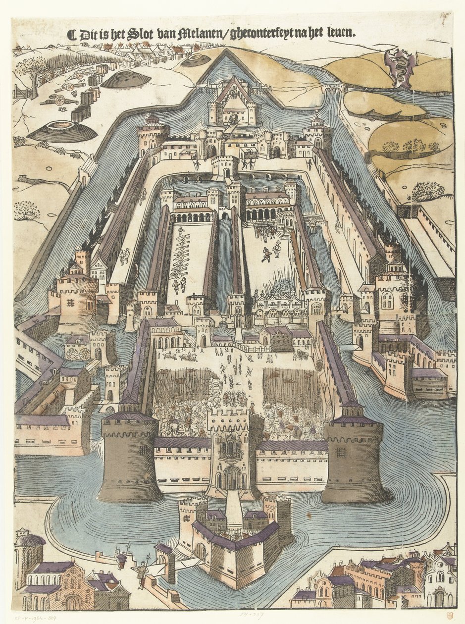 Castello Sforza To jest zamek Melanen/gheconterfeyt po życiu (tytuł na obiekcie) autorstwa Anonymous