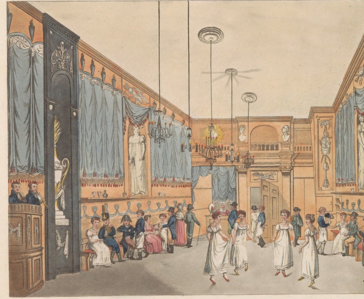 W domu „De Pijl”, ca. 1810-1813 Widok wnętrza Musico o nazwie Pyl w Pylsteeg w Amsterdamie (tytuł na obiekcie) autorstwa Anonymous