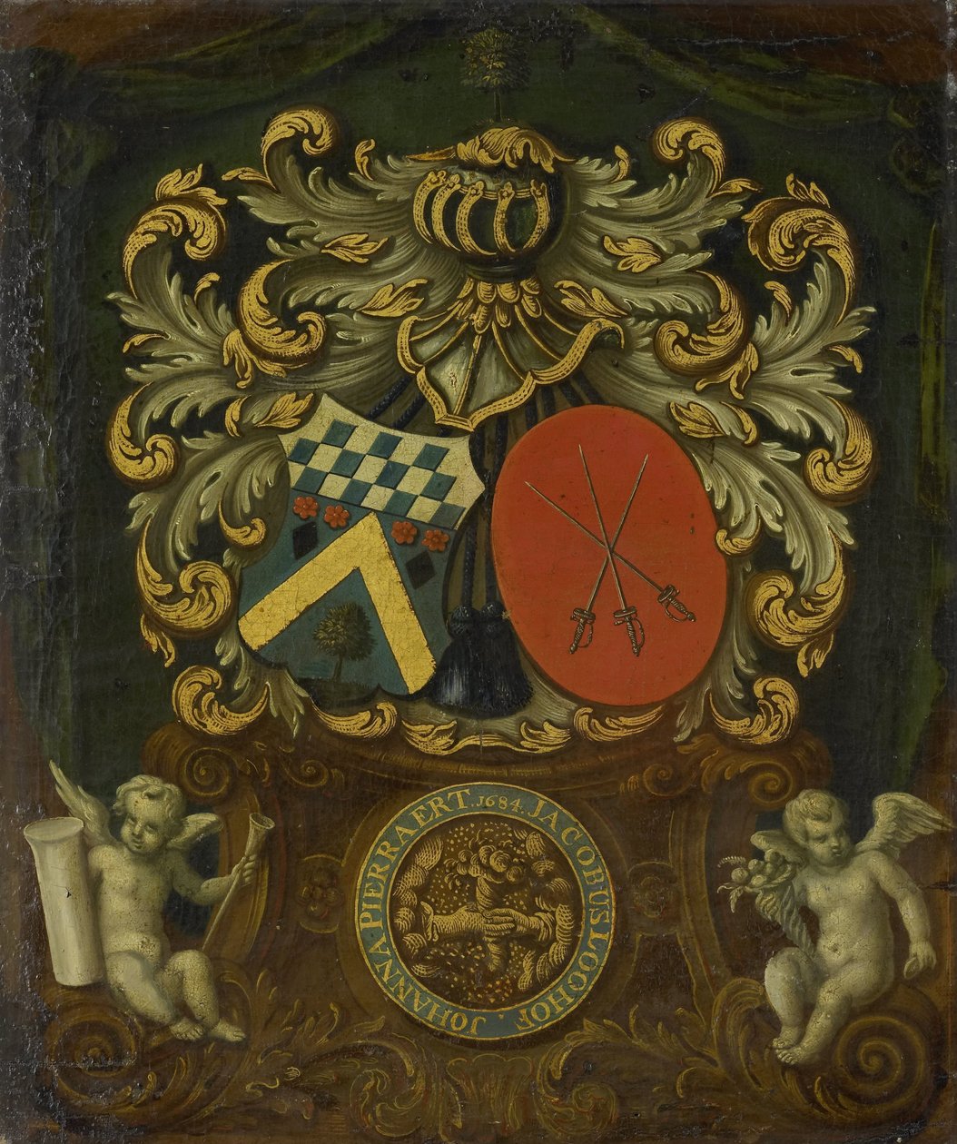 Ramiona sojuszu Jacobusa Loohoffa i Johanny Pierraert, 1684 autorstwa Anonymous