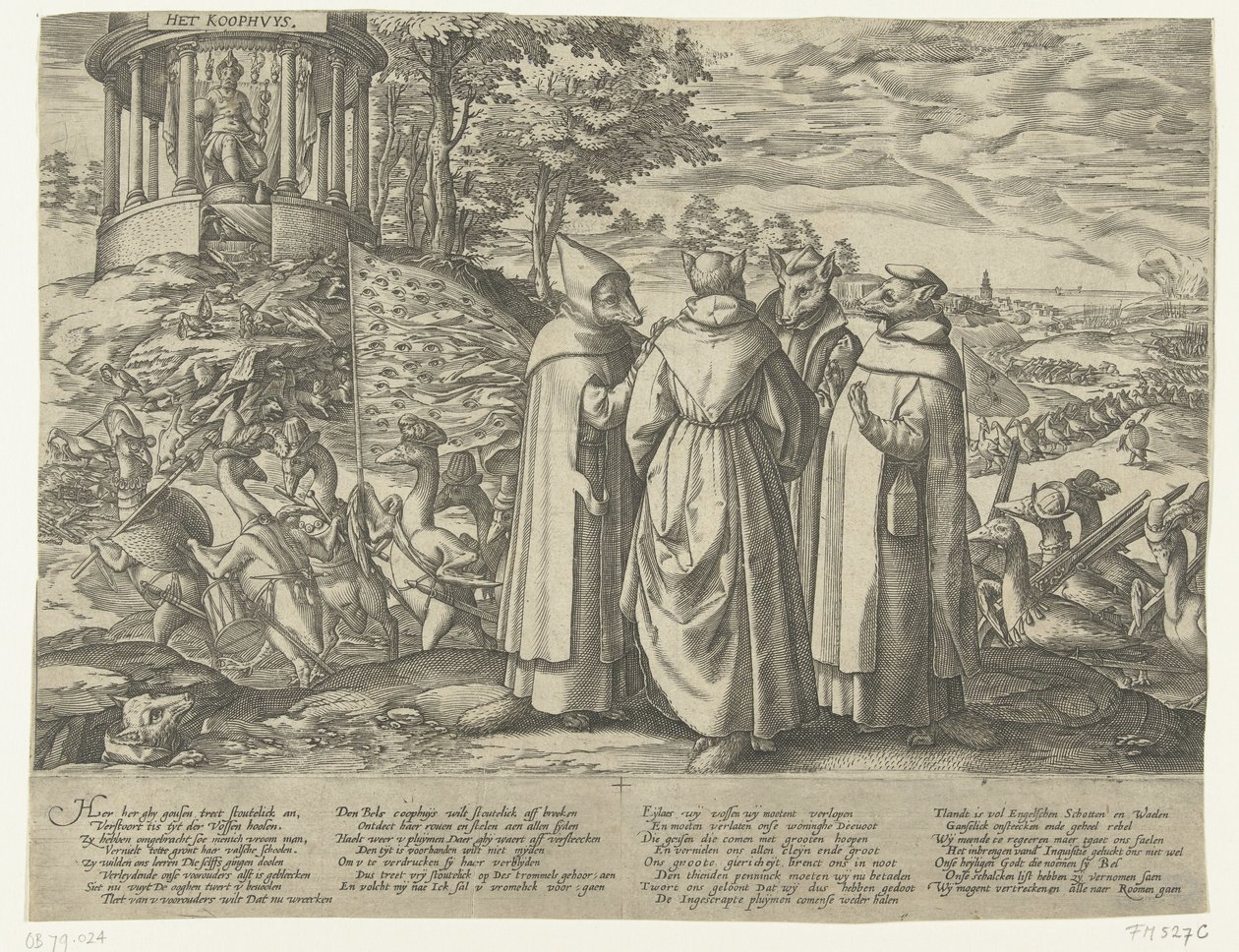 Gęsi gonią lisy, ok. 1572 autorstwa Anonymous