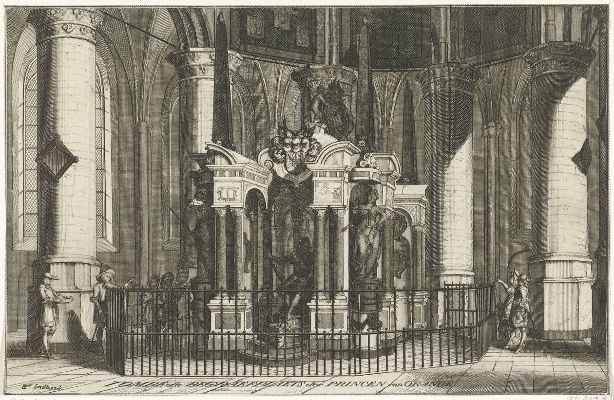 Grób Wilhelma Orańskiego, 1623 Tombe ofte Begraefplaets der Princen van Orange (tytuł na obiekcie) autorstwa Anonymous