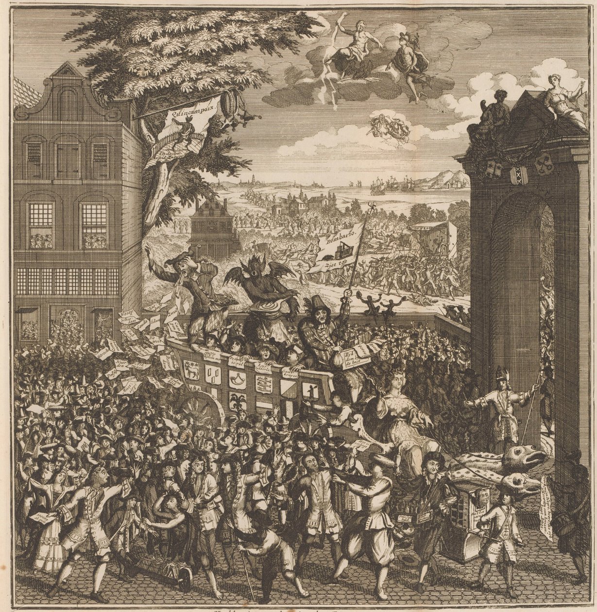 Stoisko targowe kupców akcyjnych, 1720 Stoisko Kermis, chłopców z akcji, radość i smutek Schafta, onder 