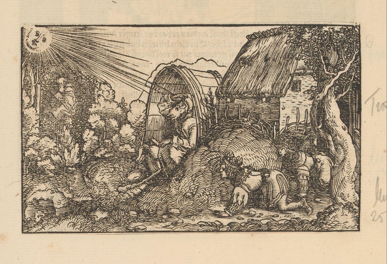 Diogenes w beczce i dwóch młodych mężczyzn w koronie autorstwa Anonymous