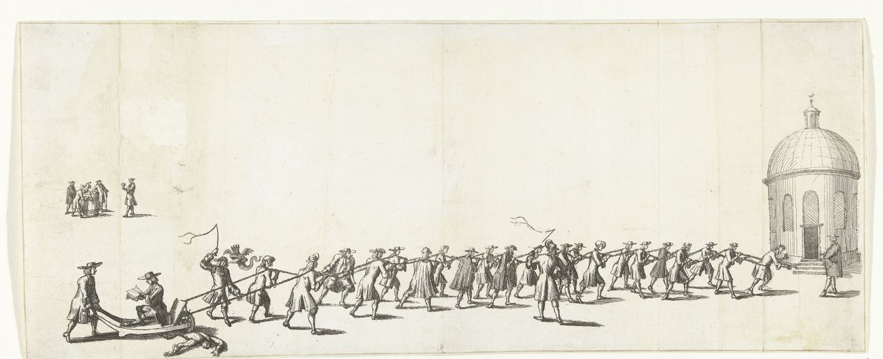 Dominicus na taczce do kościoła luterańskiego Ronde, 1683-1684 autorstwa Anonymous