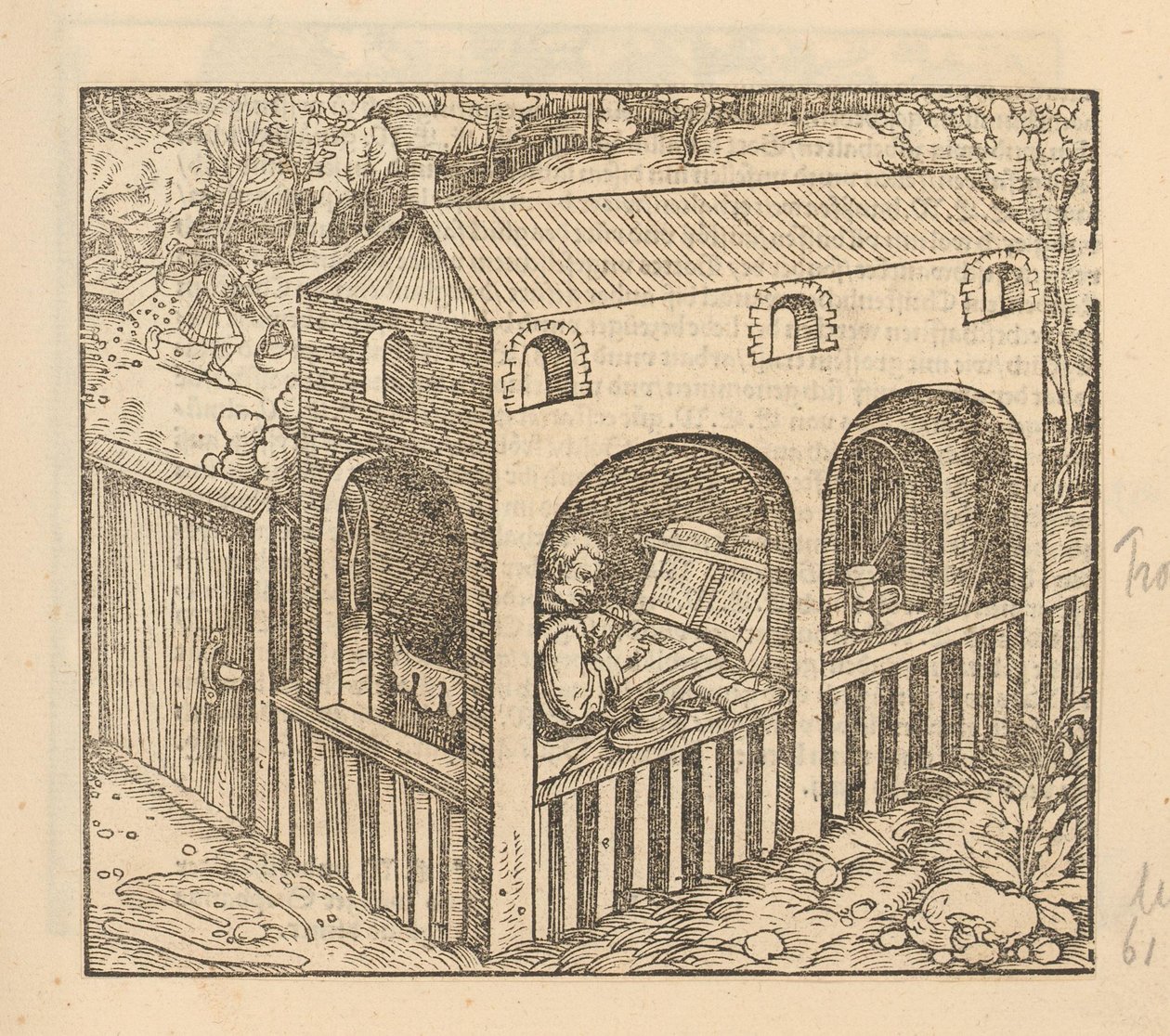 Francesco Petrarca pisze w swoim domu autorstwa Anonymous