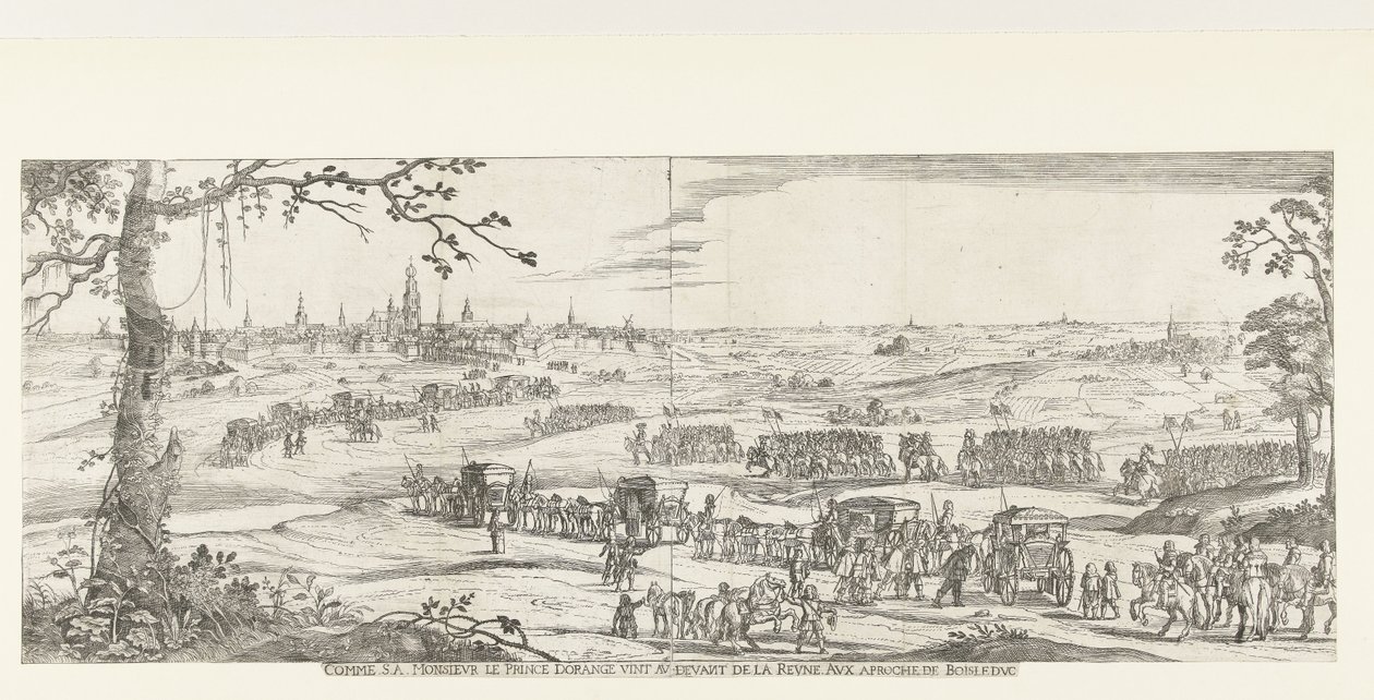 Frederik Hendrik komt Maria de Medici tegemoet, buiten