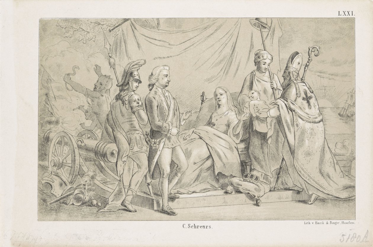 Narodziny księcia Willema Fryderyka Jerzego, później króla Wilhelma II, 1792 autorstwa Anonymous