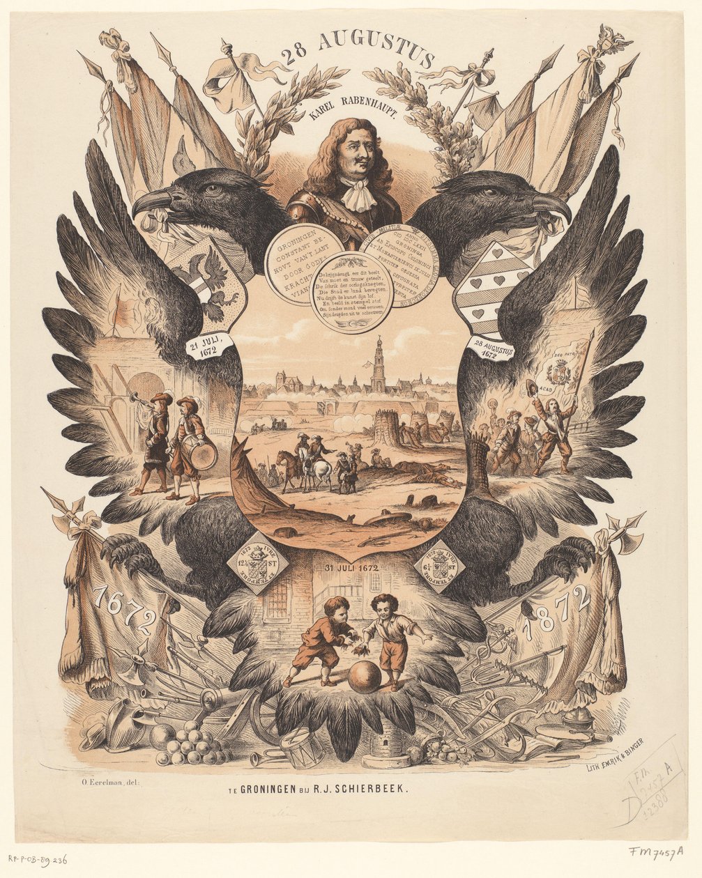 Tablica pamiątkowa z okazji 200-lecia odsieczy Groningen 1672-1872 autorstwa Anonymous