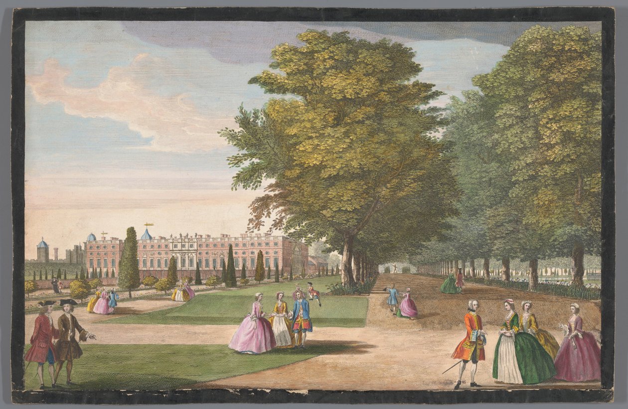 Widok pałacu Hampton Court w Londynie widziany od strony południowej autorstwa Anonymous