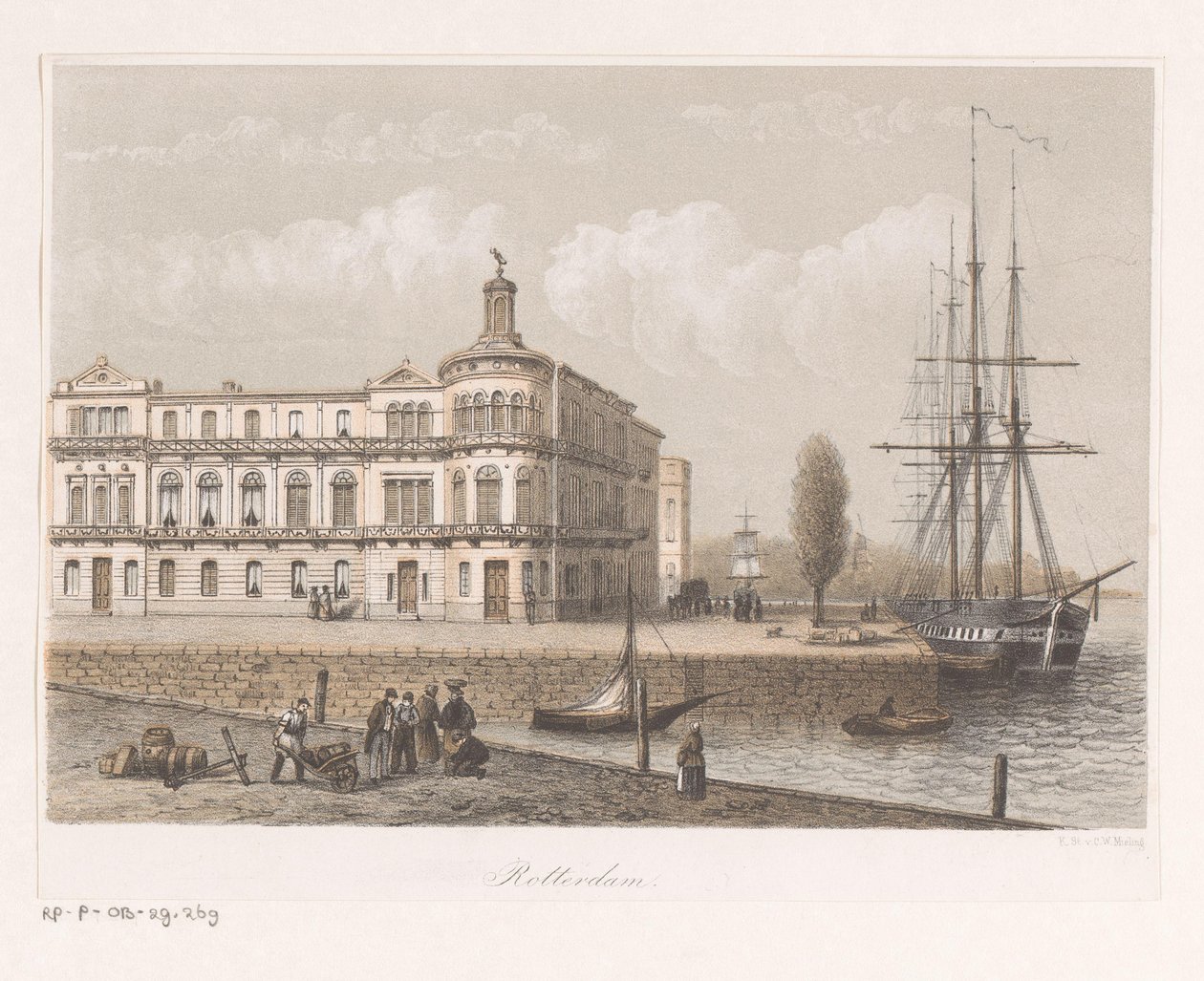Widok na Royal Dutch Yachtclub w Rotterdamie autorstwa Anonymous