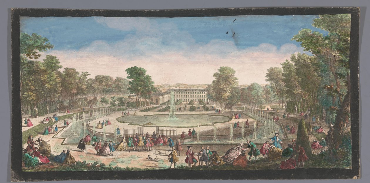 Gezicht op de Orangerie van het Château de Saint-Cloud Widok na Chateau de St. Cloud od strony Oranżerii (tytuł na obiekcie) autorstwa Anonymous