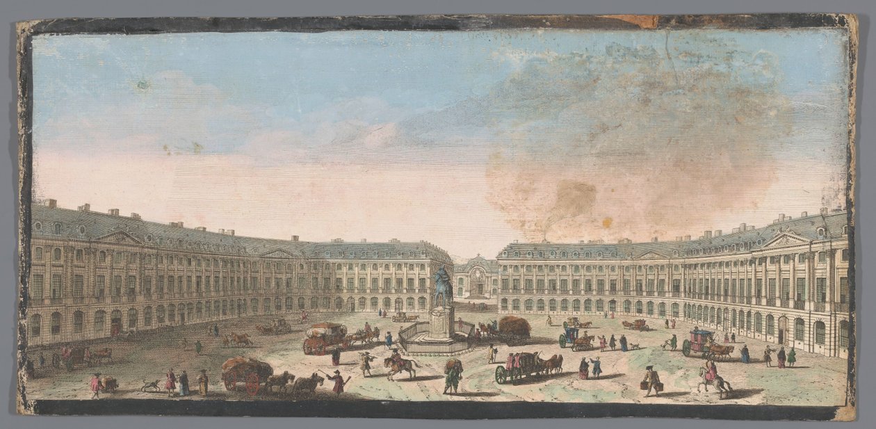 Widok na Place Vendôme w Paryżu Vue de la Place de Louis le Grand (tytuł na obiekcie) autorstwa Anonymous