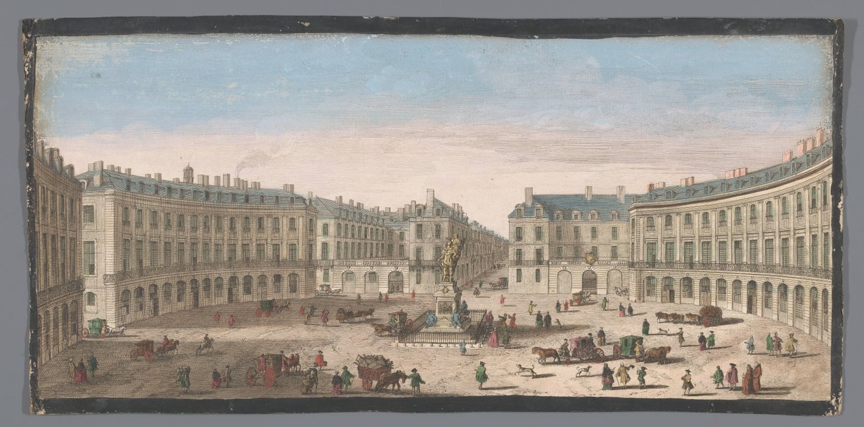 Gezicht op de Place des Victoires te Parijs Widok na Place des Victoires (tytuł na obiekcie) autorstwa Anonymous