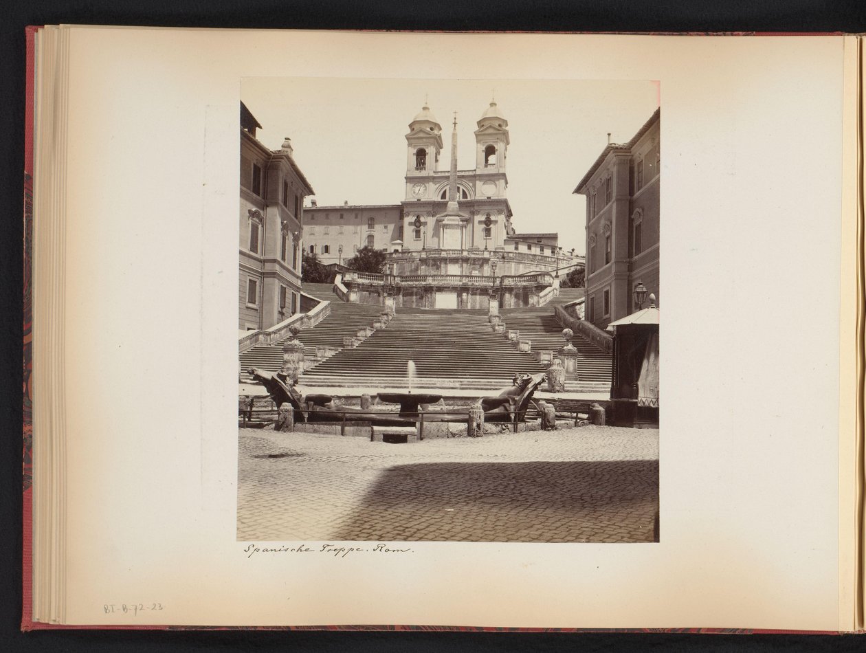 Widok na Schody Hiszpańskie, Piazza di Spagna i Trinità dei Monti w Rzymie, Włochy Treppe hiszpański. rom (tytuł na obiekcie) autorstwa Anonymous