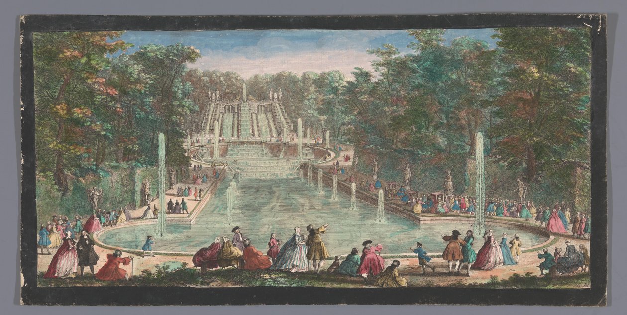 Widok na kaskady ogrodu Château de Saint-Cloud Veue de la cascade de St. Cloud (tytuł na obiekcie) autorstwa Anonymous