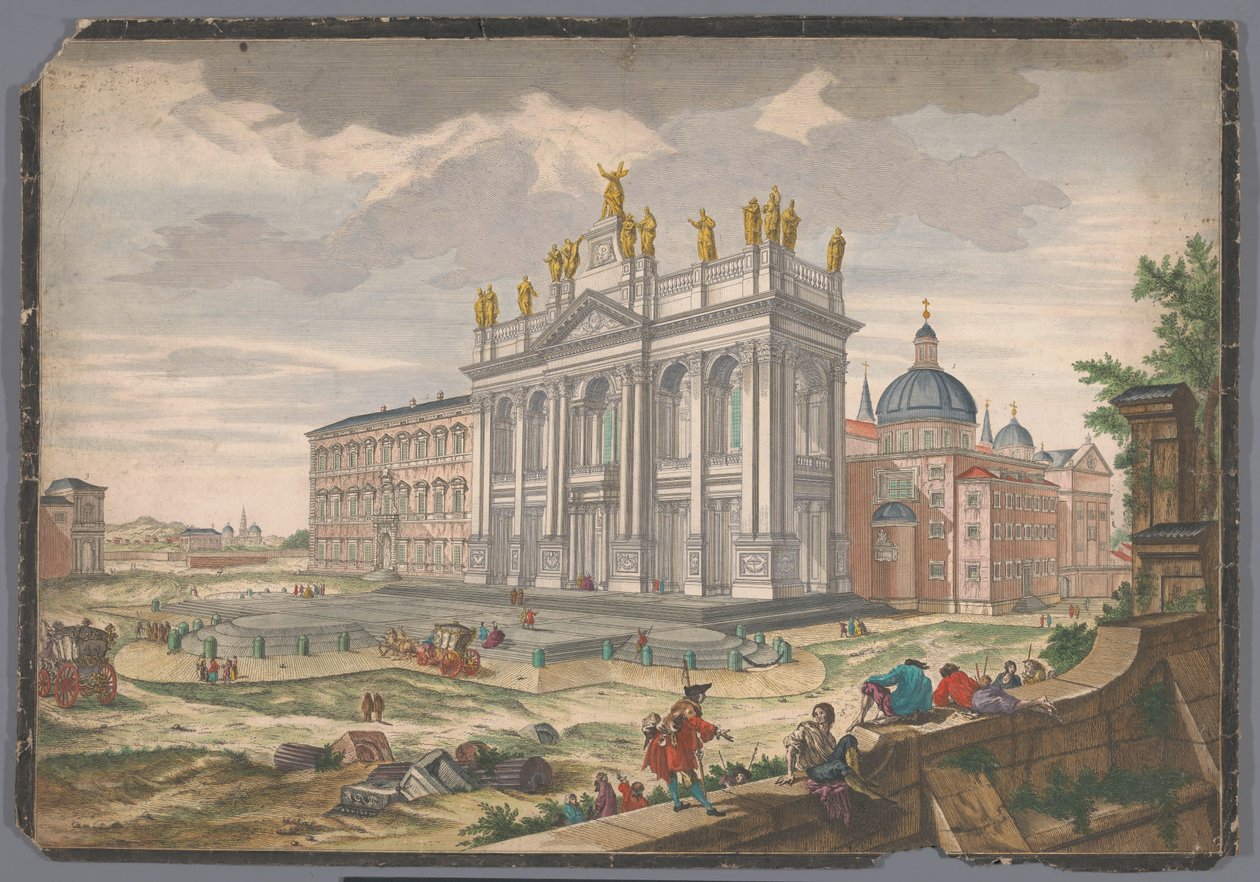 Widok kościoła św. Jana na Lateranie w Rzymie Veduta della Basilica di S. Giovanni Laterano (tytuł na obiekcie) autorstwa Anonymous