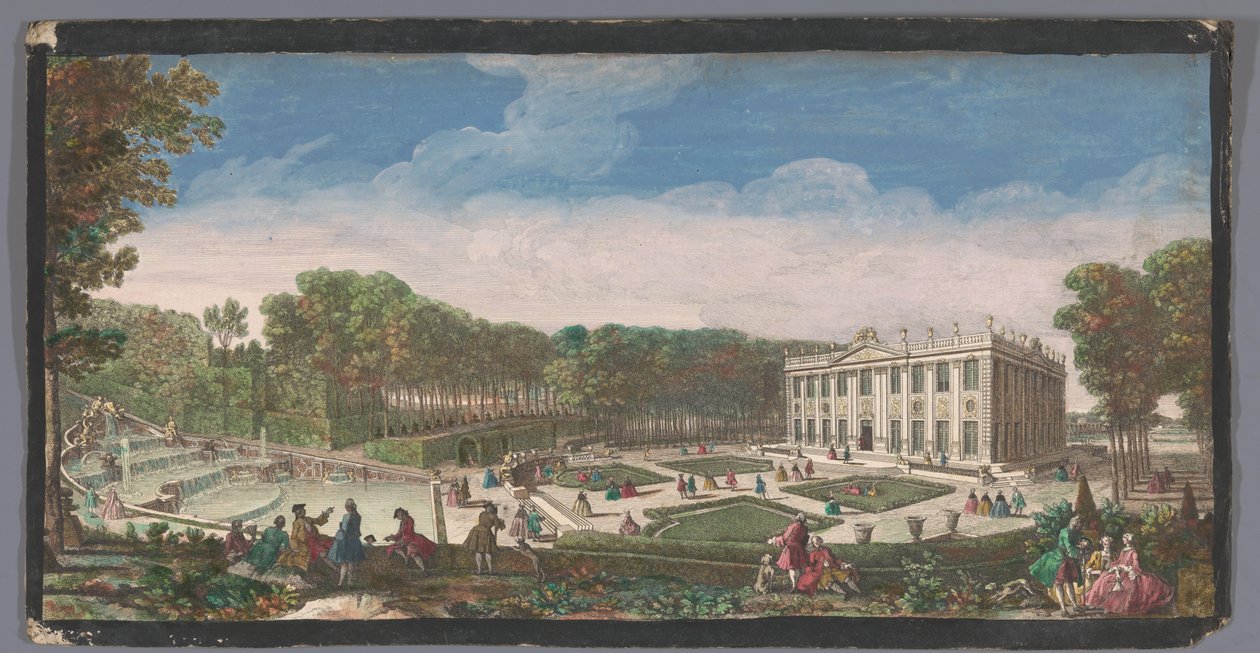 Widok na mały parter ogrodu Château de Marly Vue du Chateau de Marli du Cote du petit parterre (tytuł na obiekcie) autorstwa Anonymous