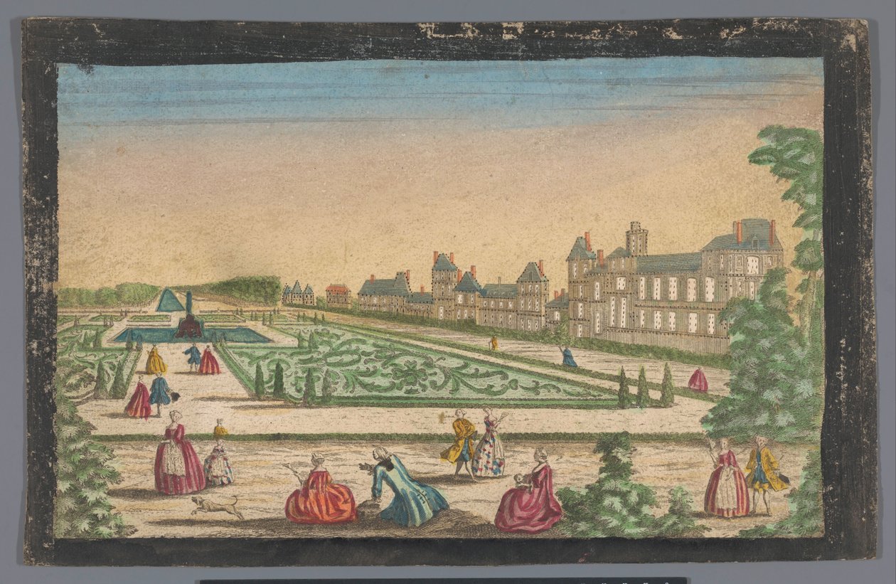 Widok na ogród i Palais de Fontainebleau autorstwa Anonymous