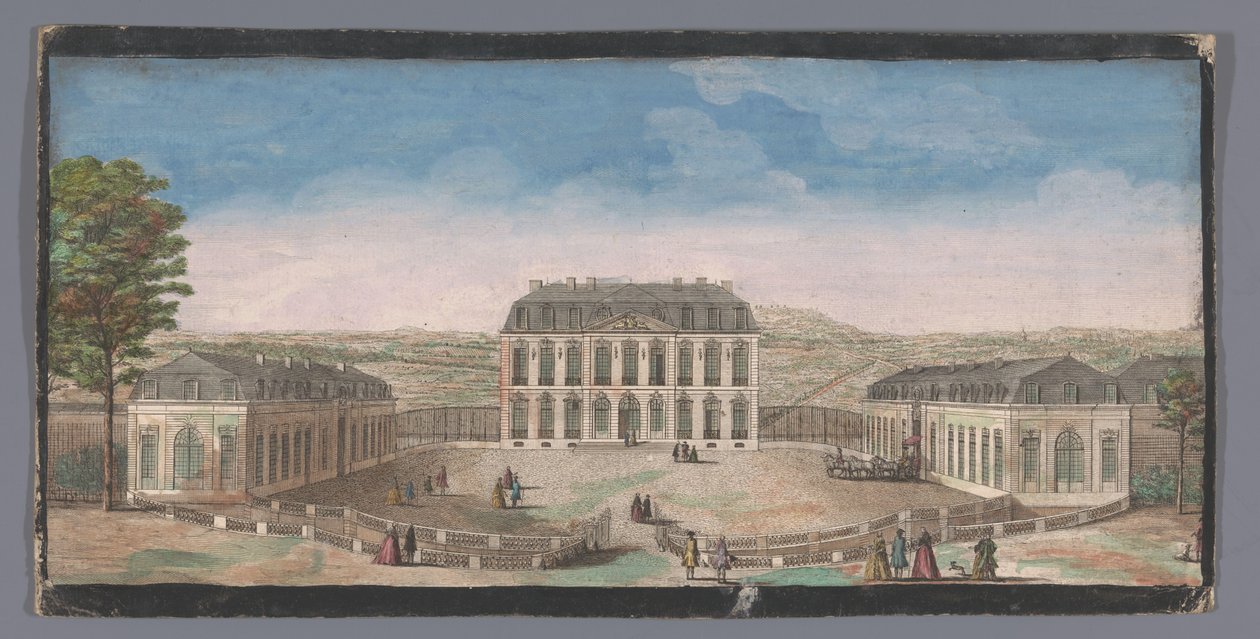 Widok od frontu Chateau de Belle-Vue w Meudon Nagroda Vüe du Chateau de Belle-Vüe du coté de la cour (tytuł na obiekcie) autorstwa Anonymous