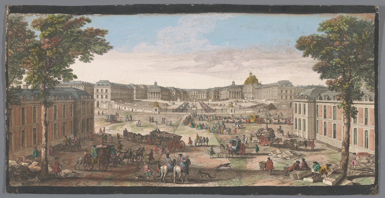 Widok na front Pałacu Wersalskiego Różne vues du Chateau de Versailles (tytuł na obiekcie) autorstwa Anonymous