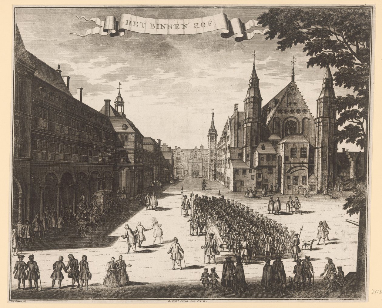 Widok na Binnenhof w Hadze Binnenhof (tytuł na obiekcie) autorstwa Anonymous
