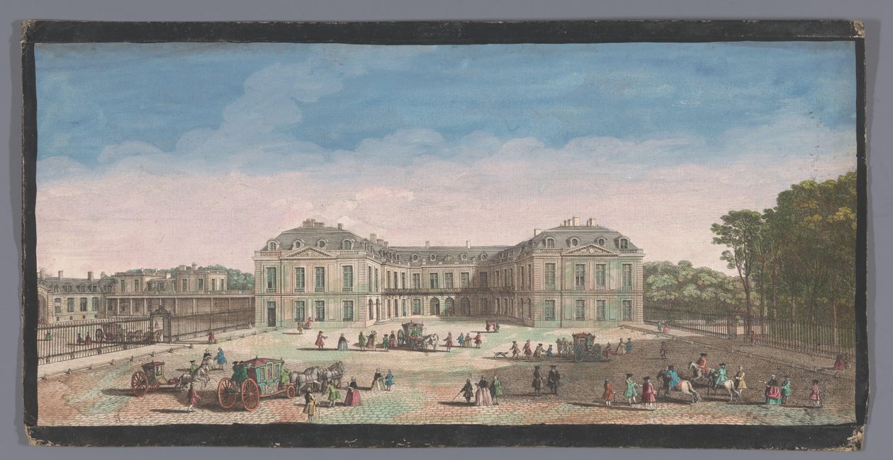 Gezicht op het Château de Choisy Widok Domu Królewskiego Choisy od strony dziedzińca (tytuł na obiekcie) autorstwa Anonymous