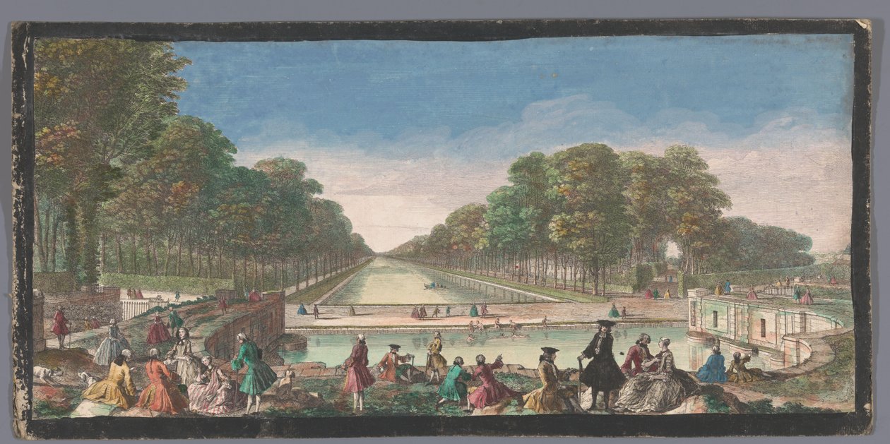 Widok na Canal Grande w ogrodzie Palais de Fontainebleau Veüe du Canal, Fontainebleau (tytuł na obiekcie) autorstwa Anonymous
